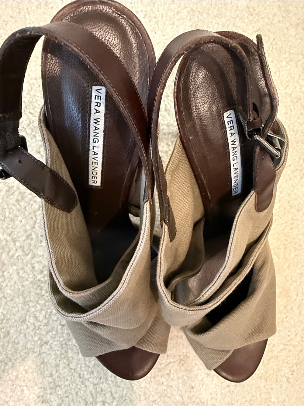 Vera  wang lavender Brown and Tan Canvas